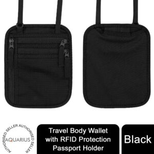 RFID Travel Body Wallet - Secure Passport Holder with Multi-Pocket Organization