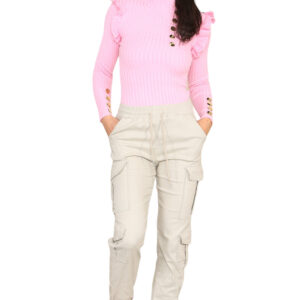 High-Waisted Cropped Cargo Pants for Women - Slim Fit Style