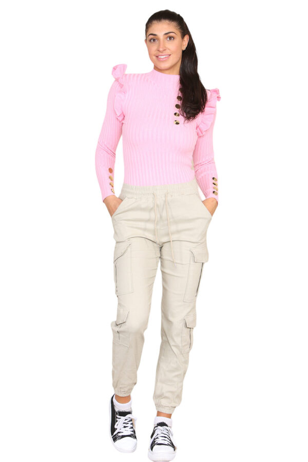High-Waisted Cropped Cargo Pants for Women - Slim Fit Style