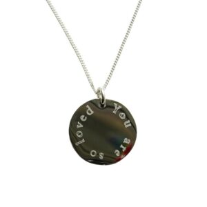 Precious Love Necklace: Engraved 'You Are So Loved' Charm in Sterling Silver