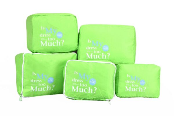 Vinsani Green Travel Organizer Set: 5-Piece Luggage Pouch for Effortless Packing