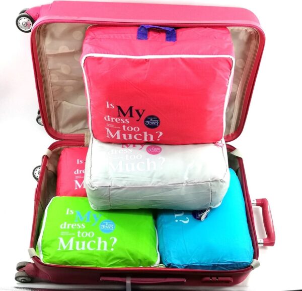 Vinsani Green Travel Organizer Set: 5-Piece Luggage Pouch for Effortless Packing - Image 4