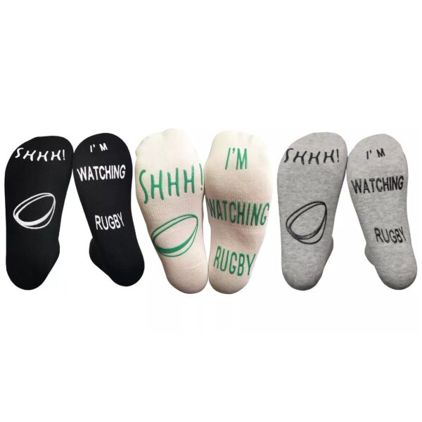 VINSANI Eye-Catching 'I'm Watching Rugby' Cozy Ankle Socks for All Fans