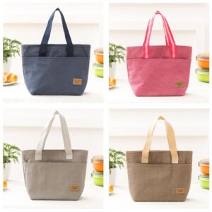 Vinsani Stylish Insulated Canvas Lunch Bag - Portable Cooler for Work & School