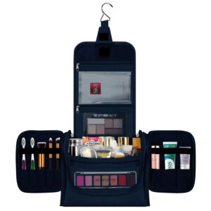 VINSANI Navy Toiletry Bag: Travel Organizer for Essentials & Make-Up Storage