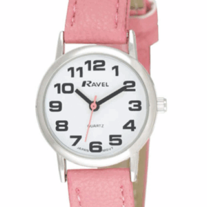 Timeless Elegance: Ravel Women's Classic Pink Leather Strap Watch R0105.13.15LA