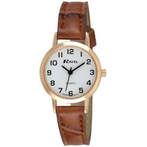 Ravel Women's Elegant Brown & Gold Classic Timepiece - Model R0102.14.2A