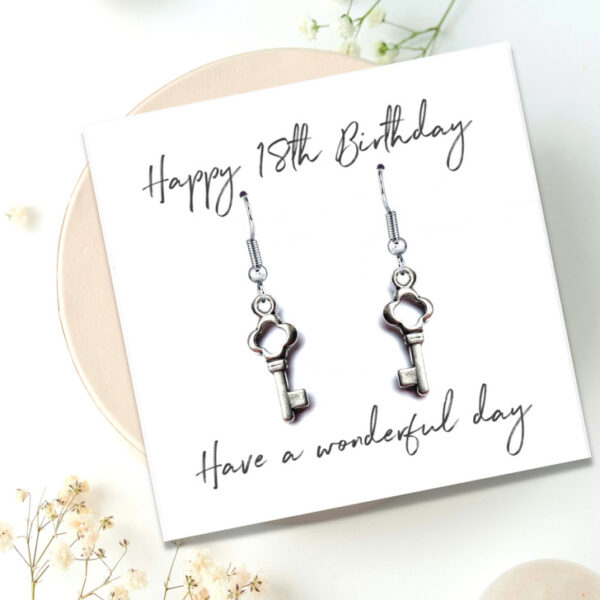 Elegant 18th Birthday Earrings with Heartfelt Message Card - A Cherished Gift - Image 2