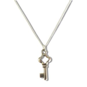 Heartfelt Key Charm Necklace in Sterling Silver - Timeless Gift for Her