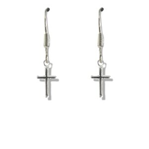 Elegance in Faith: Silver Mini Cross Drop Earrings for Every Occasion