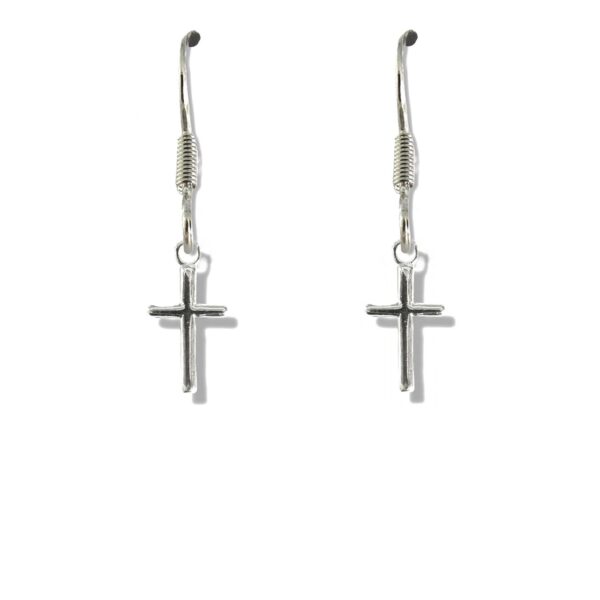 Elegance in Faith: Silver Mini Cross Drop Earrings for Every Occasion