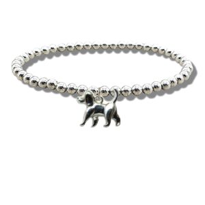 Charming Silver Beaded Dog Bracelet – A Heartfelt Gift for Dog Lovers!