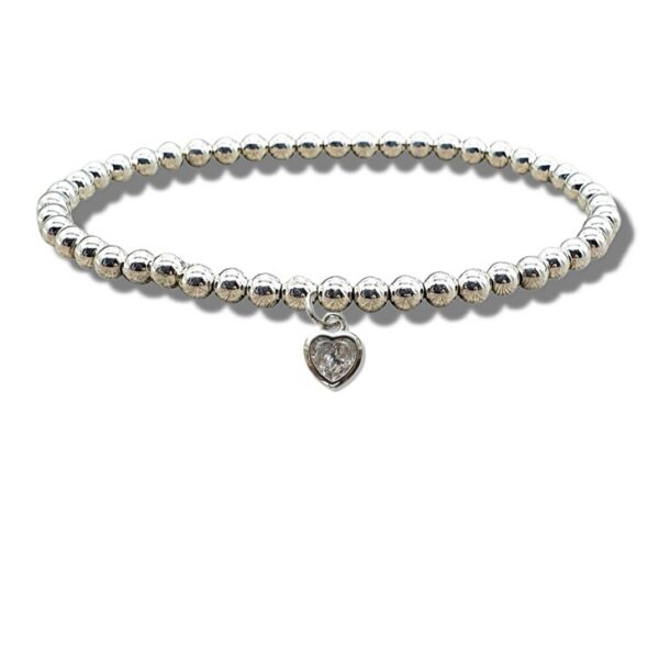 Elegant Heart Charm Bracelet - Sparkling Cubic Zirconia Gift for Loved Ones