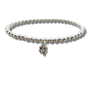 Charming Silver Flower Beaded Bracelet - Perfect Gift for Loved Ones!