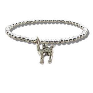 Llama Charm Silver Beaded Bracelet – Perfect Gift for Loved Ones!