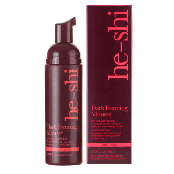 He-Shi Dark Foaming Mousse - Effortless, Streak-Free Self Tan with Quick Dry Formula - Image 2