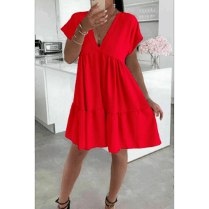 Chic Italian V-Neck Smoke Dress - Effortless Elegance for Every Occasion