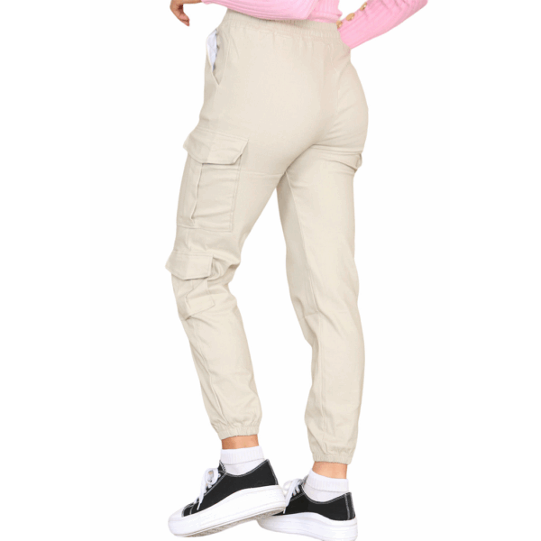 High-Waisted Cropped Cargo Pants for Women - Slim Fit Style - Image 6