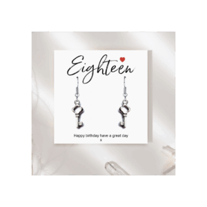 Charming 18th Birthday Silver Heart Earrings with Personalized Message Card