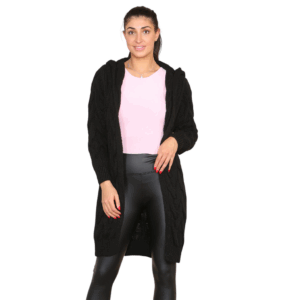 Elegant Italian Knitted Hooded Cardigan - Cozy Oversized Luxe Style