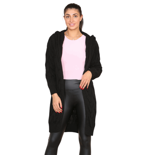 Elegant Italian Knitted Hooded Cardigan - Cozy Oversized Luxe Style