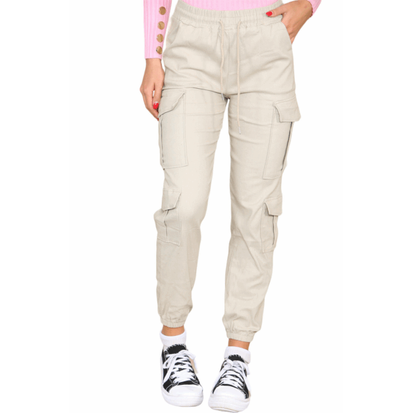 High-Waisted Cropped Cargo Pants for Women - Slim Fit Style - Image 2