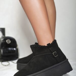 Debra Cozy Fur-lined Platform Ankle Boots - Chic Warmth for Cold Days!