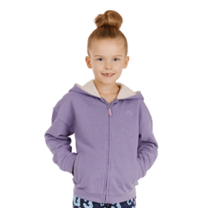Charming Purple Zip-Up Hoodie for Girls - Comfort Meets Style!