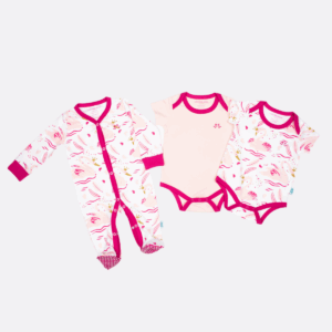 Swan Princess Luxury Pink Sleep Suit & Vest Set for Babies & Toddlers