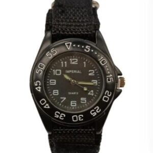 Imperial Children Black Velcro Strap Watch - Mid Dial, Easy Fasten, Clearance!