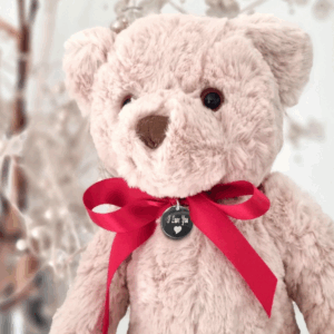 I Love You Teddy Bear with Engraved Charm - Perfect Gift for Any Occasion!