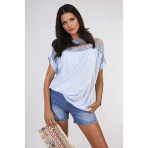 Sylvia Lace Insert Hollow Top: Elegance Meets Casual Chic!