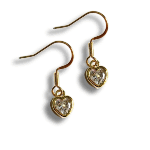 Sparkling Gold Heart Drop Earrings - Perfect Gift for Every Occasion