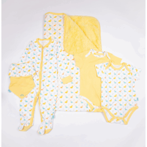 Luxurious Little Ducks 6-Piece Baby Gift Set in Organic Cotton