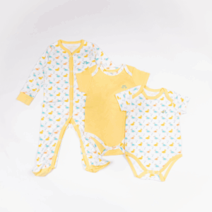 Luxury Little Ducks Organic Cotton Baby Grow & Vest Gift Set