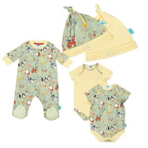 Showman Baby Green & Yellow 5-Piece Organic Cotton Fashion Set